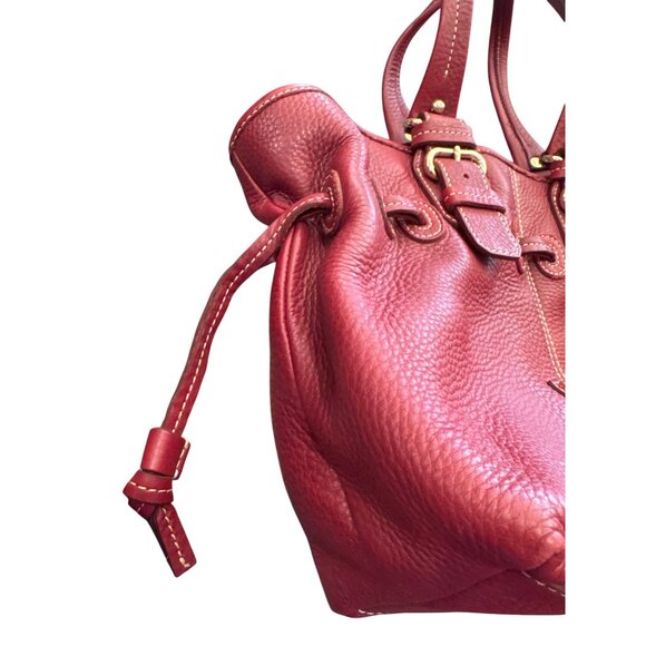 Dooney Bourke womans Red Leather Double Handle Handbag Purse SKU 8927 - Picture 4 of 16